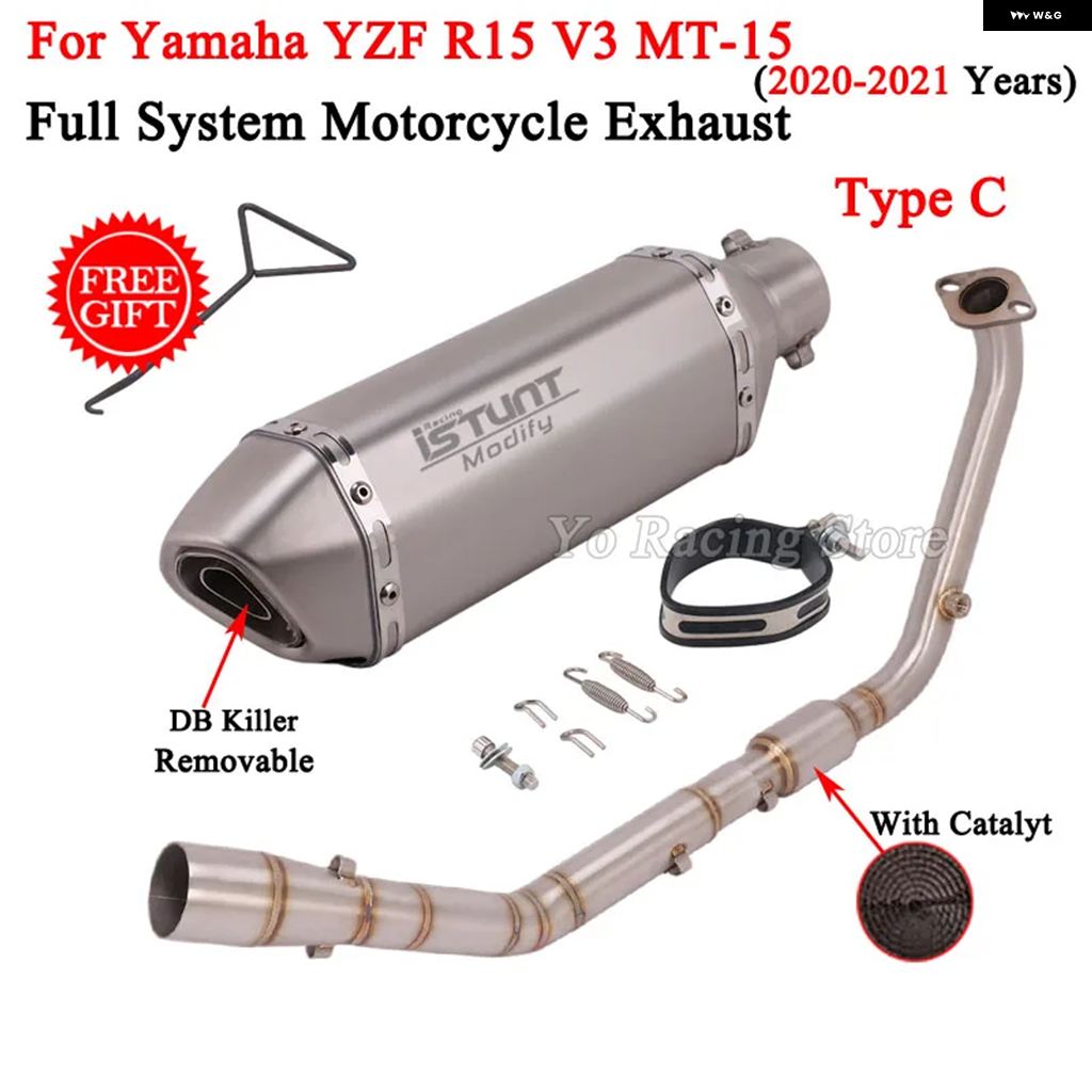 ブランド登録なし - 並行輸入品 ヤマハ 5 R125 V3 MT15 MT125 2020 - 2024 自動二輪車 排気ガス 取り合わせ 向こう正面繋がり 配管 えり巻き MOTO DB 殺害者