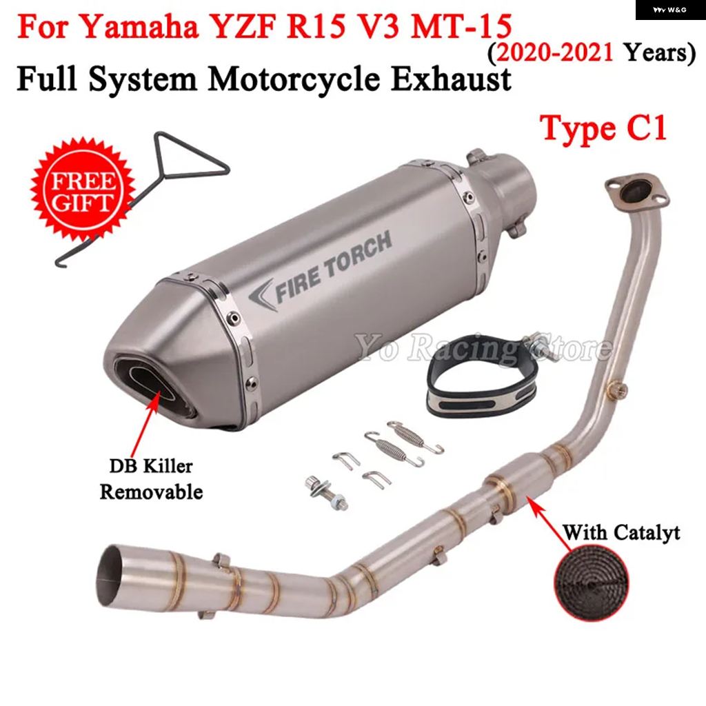 ブランド登録なし - 並行輸入品 ヤマハ 5 R125 V3 MT15 MT125 2020 - 2024 自動二輪車 排気ガス 取り合わせ 向こう正面繋がり 配管 えり巻き MOTO DB 殺害者