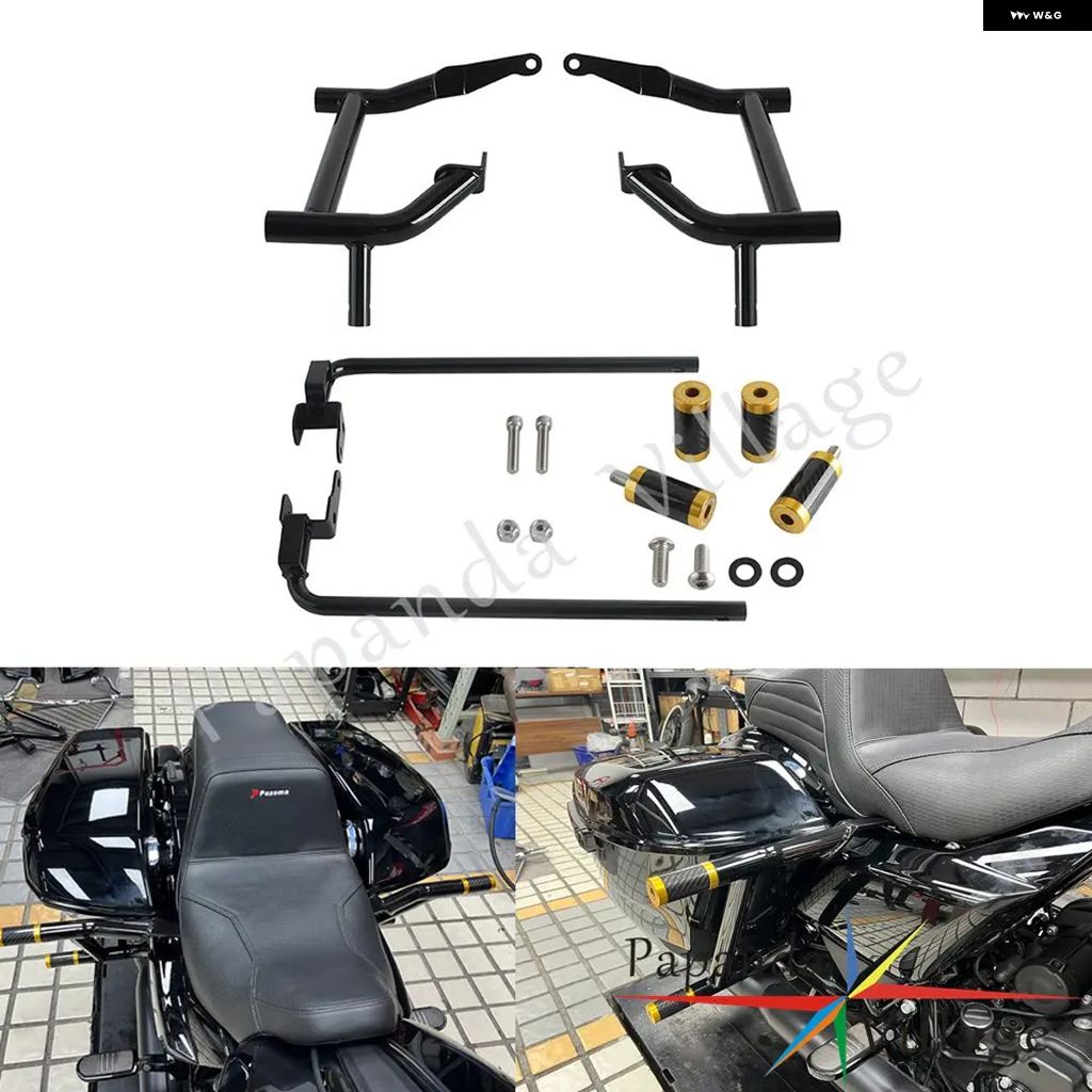 並行輸入品 ハーレー ストリート グライド ロードキング FLHXST FLHRXS FLHR オートバイ クラッシュ バー バンパー ガード サドル バッグ サポート プロテクター | ブランド登録なし | 12