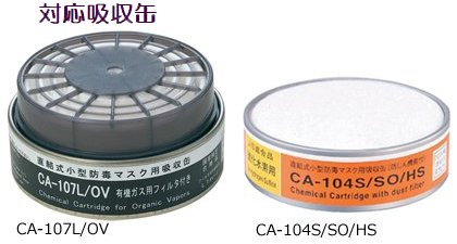 直接式小型防毒マスク GM166/GM166-1 1個 面体のみ 吸収缶別売 伝声器