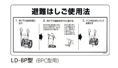 避難はしご説明板 1枚 LD-AP型、LD-BP型 SANKO（サンコー） TITAN