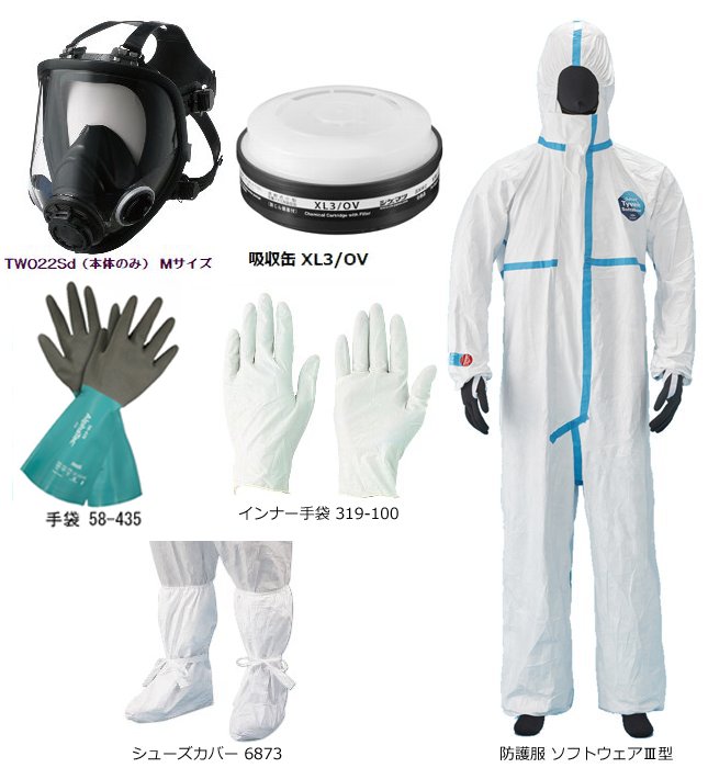 ダイオキシン類対策 レベル2 対応 防じん（防塵）防毒兼用マスク面体