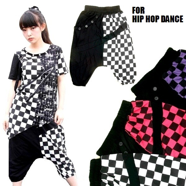 ヒップホップダンス サルエルパンツ チェッカーフラッグ 全5色