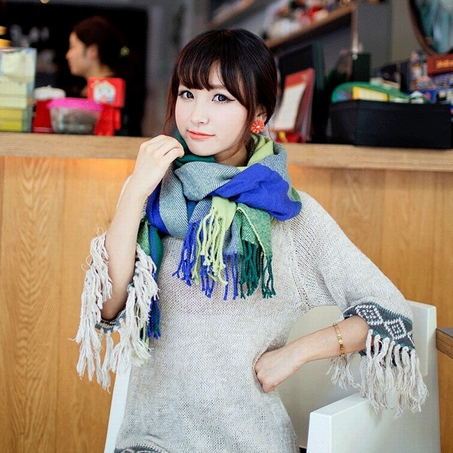 大判 ストール マフラー 17色 チェック ボーダー 無地 通勤 通学