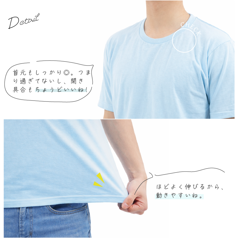 tシャツ メンズ 薄手 半袖 ディティール
