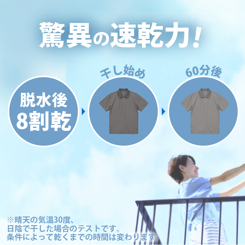 驚異の速乾力