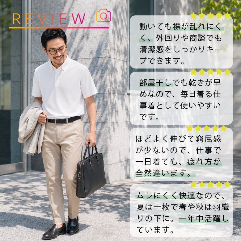 ドライポロシャツ メンズ 半袖 Tシャツ レビュー
