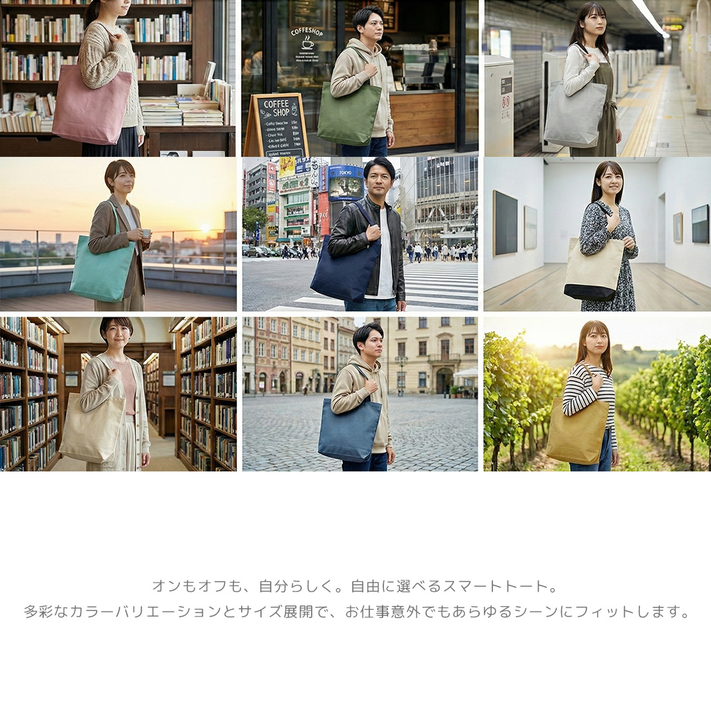 トートバッグ キャンバス A4 モデル画像