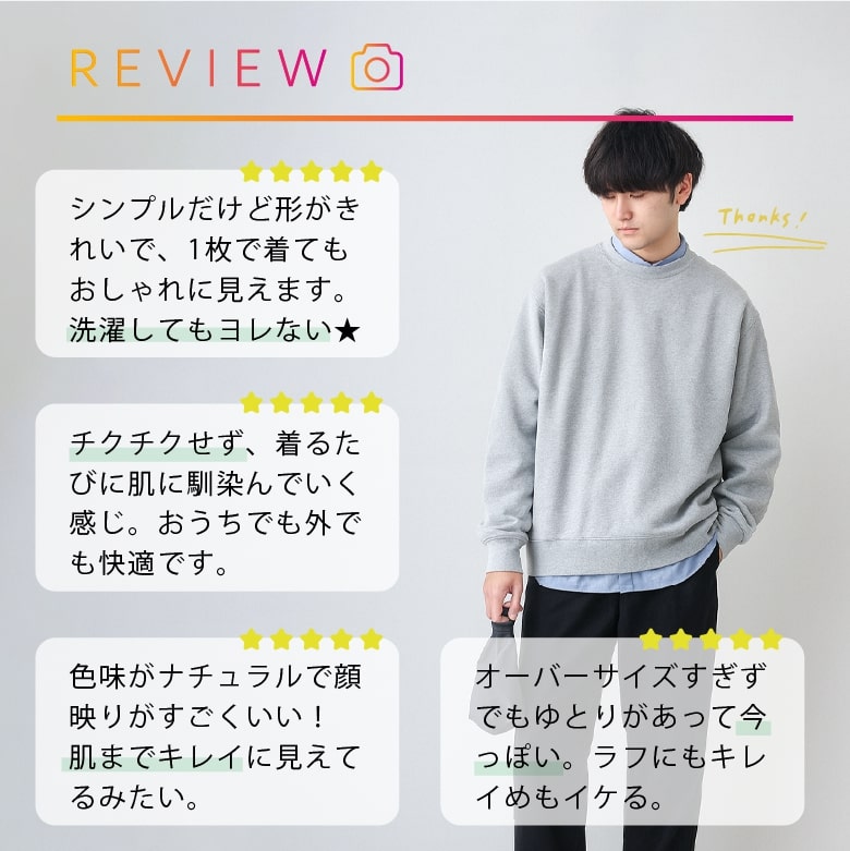 トレーナー メンズ 綿100% コットン100% 無地 裏毛パイル地 シンプル