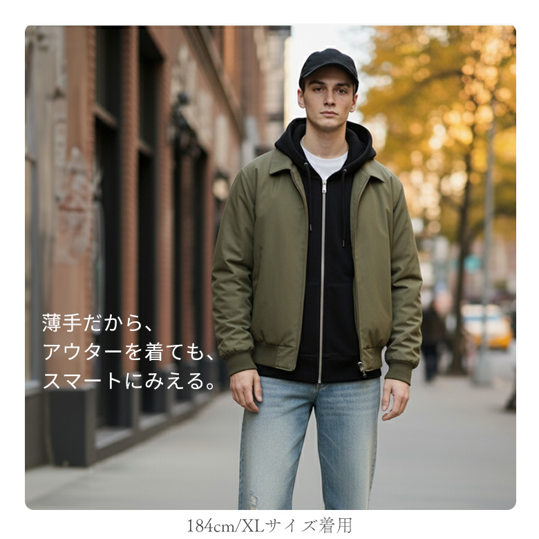 パーカー メンズ ジップアップパーカー 薄手 裏毛パイル地 ジップ