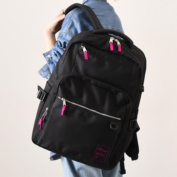 アネログランデ　ブラック／ピンク　大容量リュック　35L anello GRANDE アネログランデ リュックサック バックパック BUDDY 多