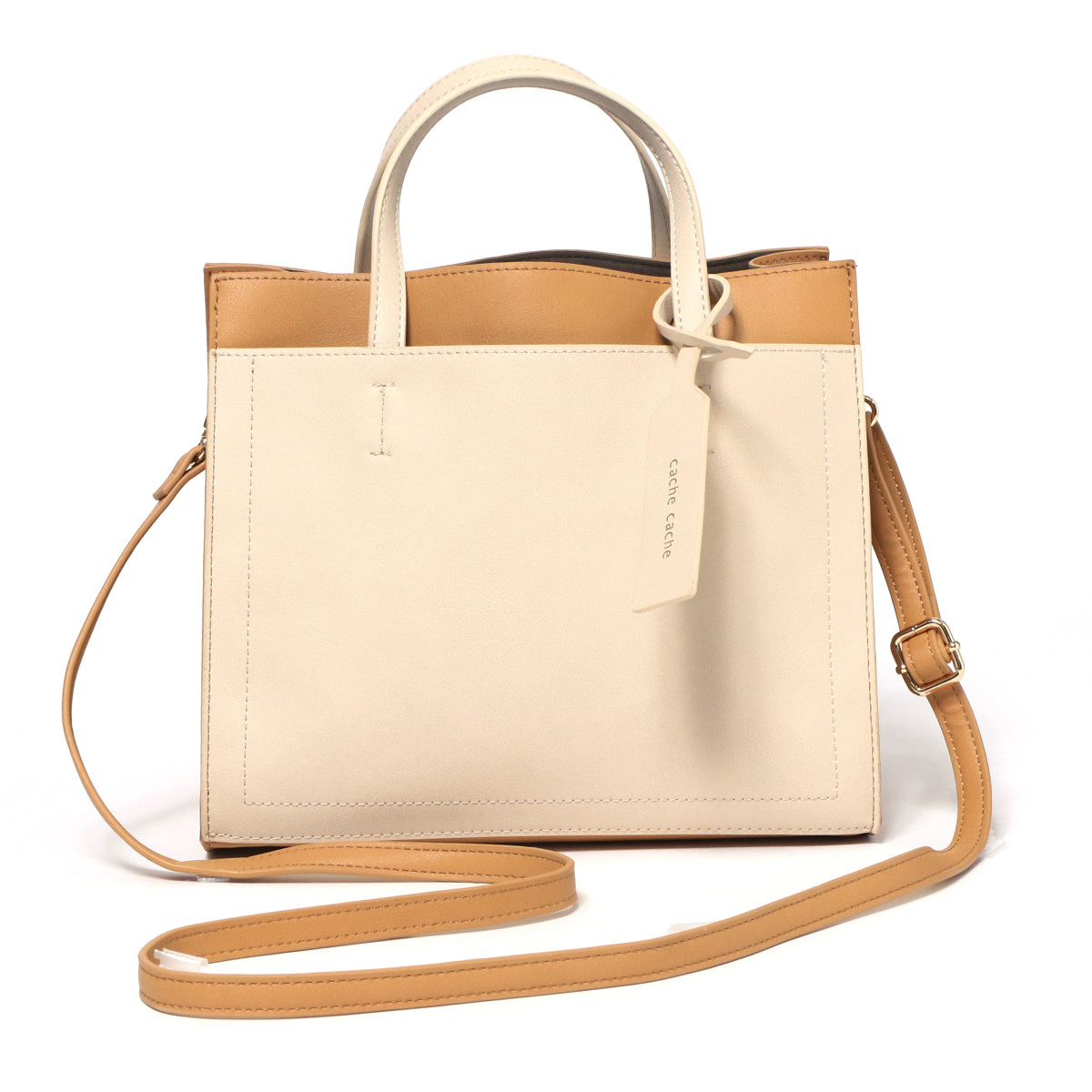 トートバッグ レディース ブランド カシュカシュ Cache Cache 仕切り パーテーション 2way スクエア ショルダー ハンド Bart680 セレクトショップ Real Style 通販 Yahoo ショッピング