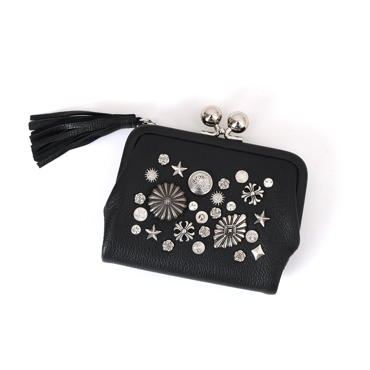 perche（ペルケ） 二つ折り財布 レディース ブランド がま口 本革 山羊