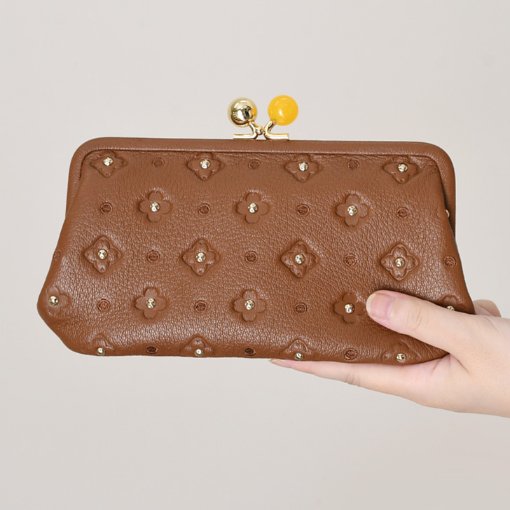 perche（ペルケ） 財布 長財布 がま口 ドット サクラスタッズ アクリル