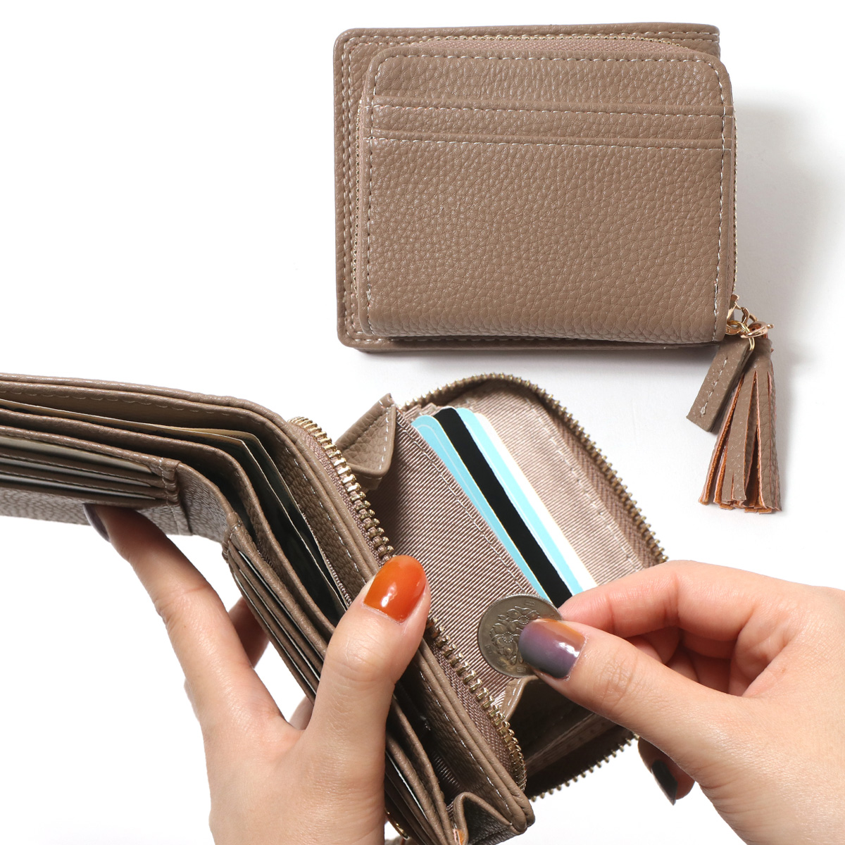 財布 レディース 二つ折り 使いやすい じゃばらカードケース コンパクト 大容量 小さめ 小銭入れ ...