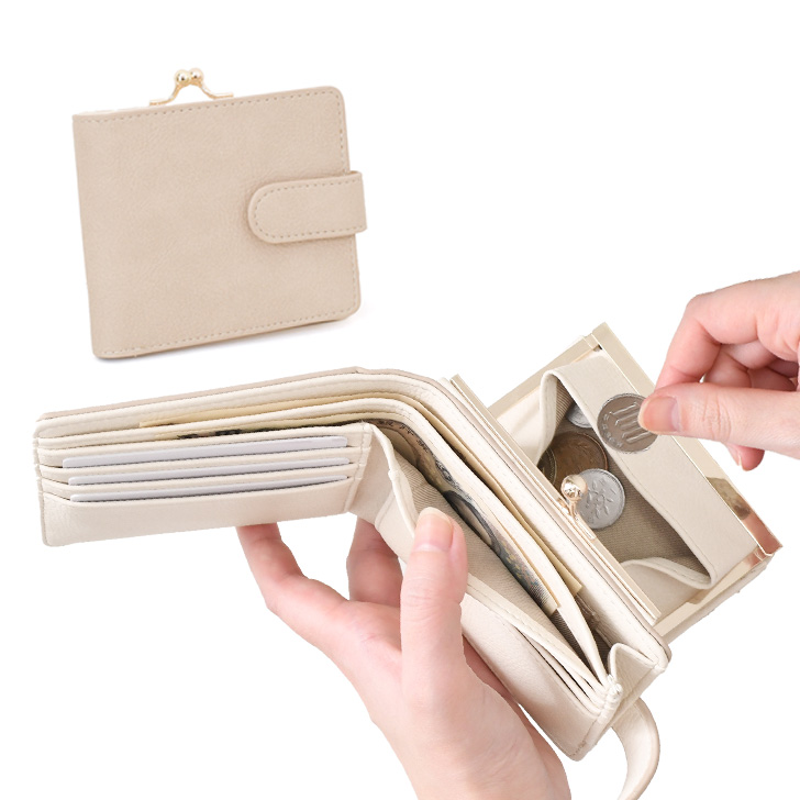 がま口財布 二つ折り レディース 使いやすい お札2か所 中仕切りあり ボックス型 小銭入れ ベルト付き コンパクト 小さい カード入れ 小さめ おしゃれ 時短 | REAL STYLE（ファッション） | 03