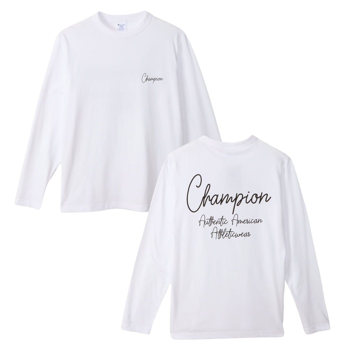 【新品タグ付き】Champion リブ編み ホワイトモックネックシャツ ダブル ドライ モックネック ロンT CHAMPION チャンピオン