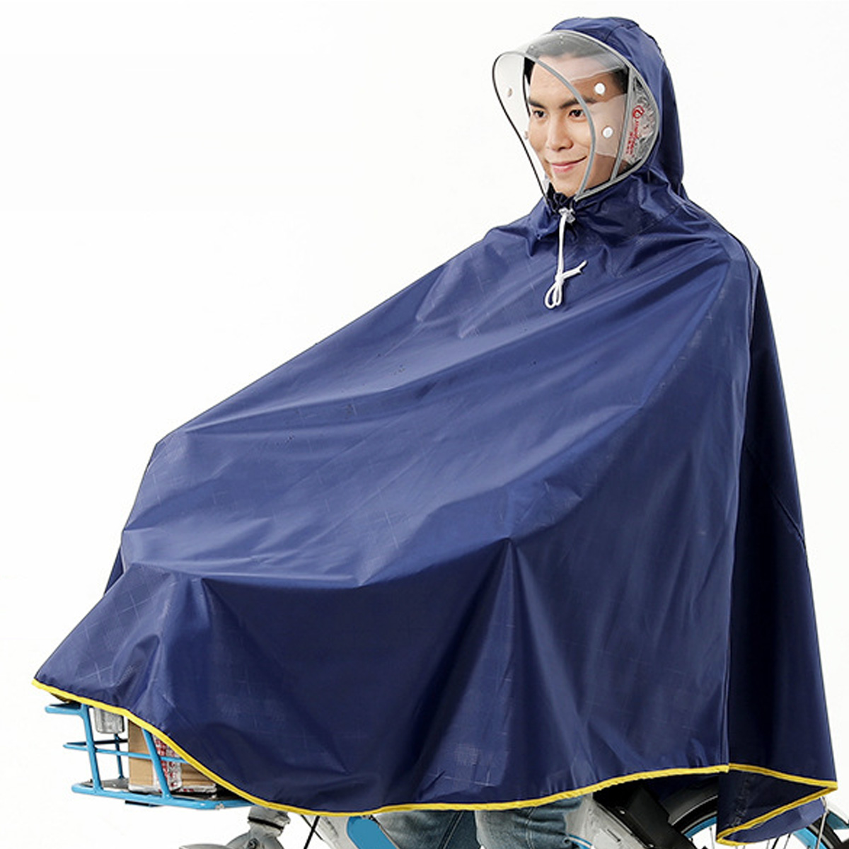 レインコート 自転車 リュック対応 レインポンチョ サンバイザー 学生 通学 通勤 つば カッパ 雨...