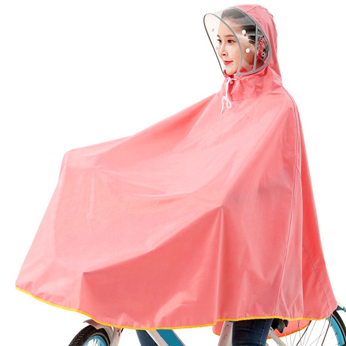 レインコート 自転車 リュック対応 レインポンチョ サンバイザー 学生 通学 通勤 つば カッパ 雨...