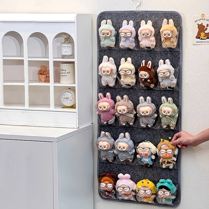 ウォールポケット ディスプレイ ぬい収納 子供部屋 推し活 ぬいぐるみ 収納 ウォールポケット 収納ケース 壁掛け 透明 5段 吊り