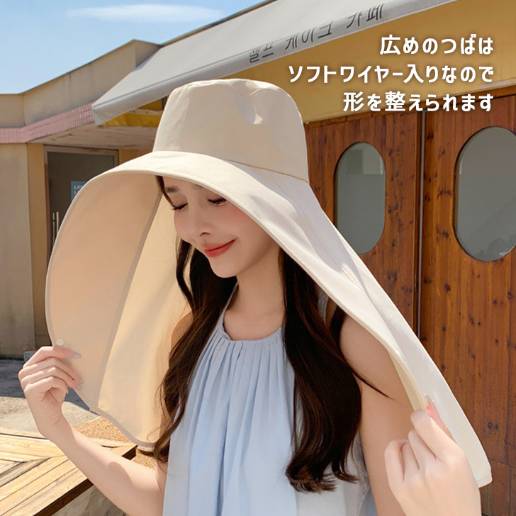 リボン ハット ゴルフウェア 日焼け防止 つば広 韓国デザイン czysbo00111_3.jpg