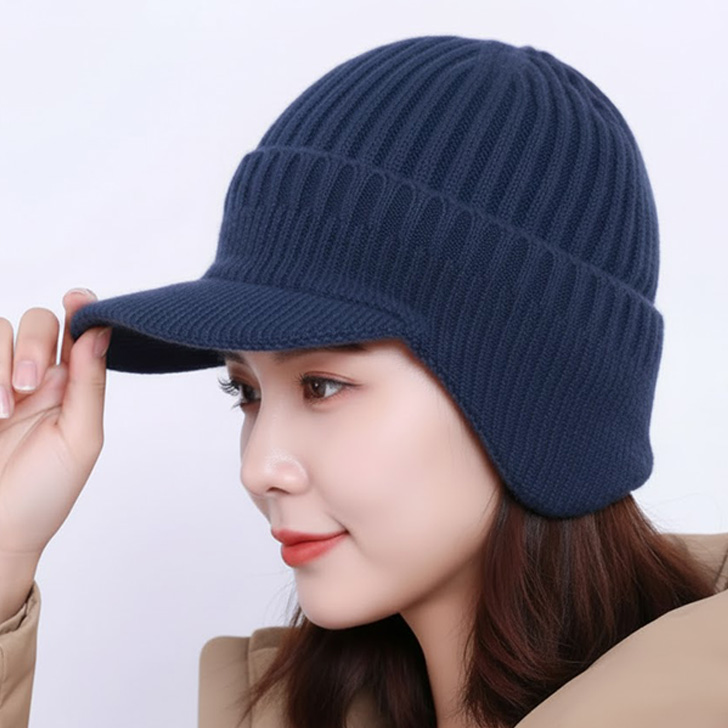 REAL STYLE ニット帽 耳付き ニットキャップ 耳当て付き帽子 メンズ