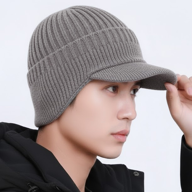 REAL STYLE ニット帽 耳付き ニットキャップ 耳当て付き帽子 メンズ