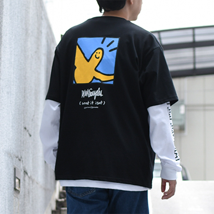 マークゴンザレス (What it isNt) ART BY MARK GONZALES プリントTシャツ 長袖 半袖 メンズ レディース トップス  2H7-63310 おしゃれ 2点セット