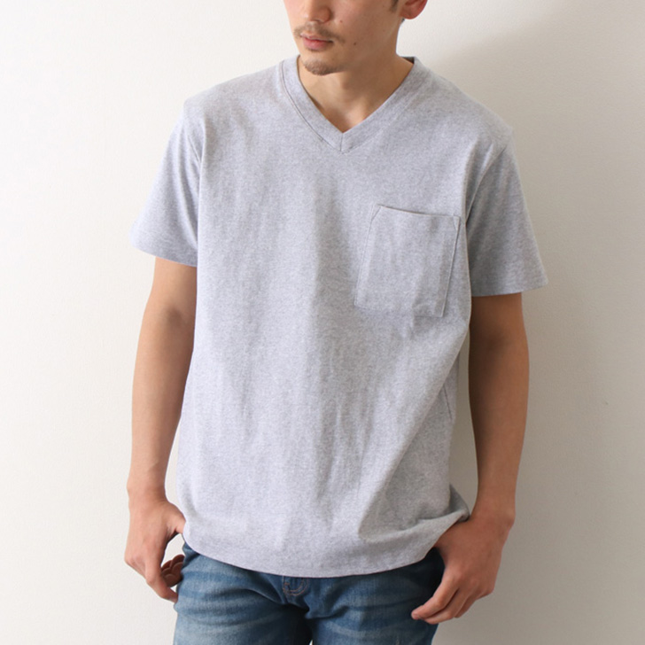 tシャツ silk cotton v-neck pullover レディース メンズ Goodwear グッドウェア Tシャツ メンズ レディース 半袖 夏