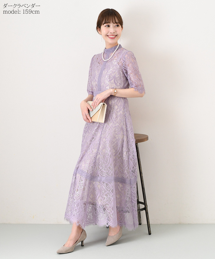 REAL STYLE ワンピース レディース ドレス 春 夏 秋 半袖 ロング