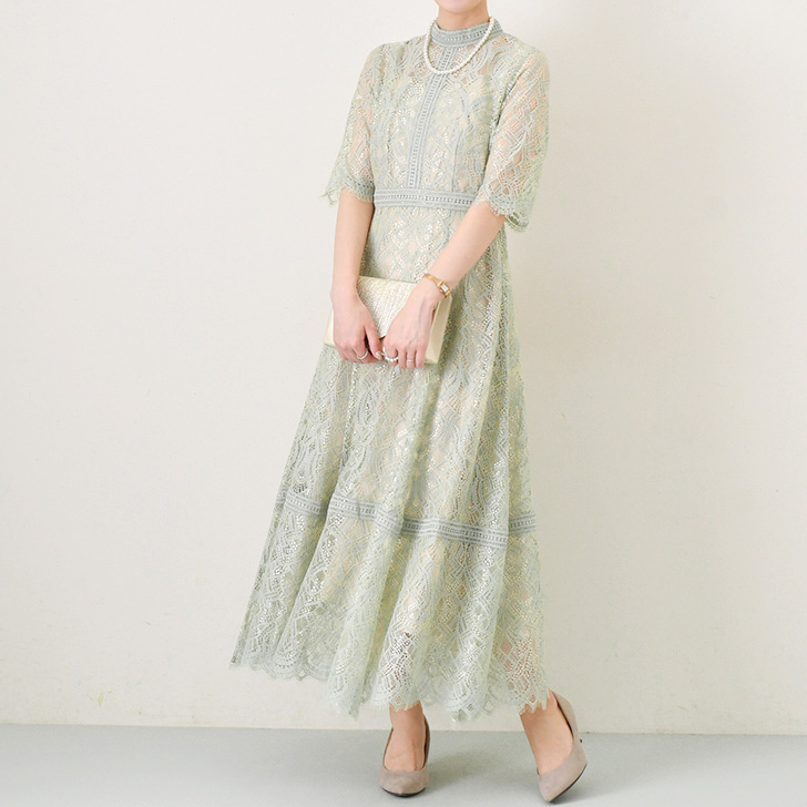 REAL STYLE ワンピース レディース ドレス 春 夏 秋 半袖 ロング