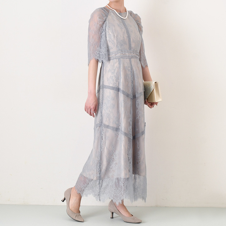 REAL STYLE ワンピース レディース ドレス 春 夏 秋 半袖 ロング