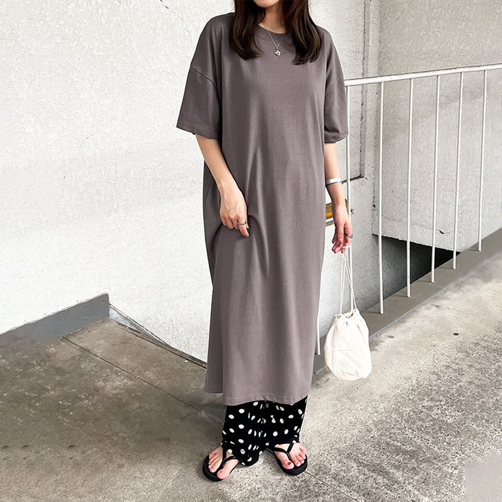 REAL STYLE ワンピース 夏 半袖 ロング 綿100％ レディース 涼しい 