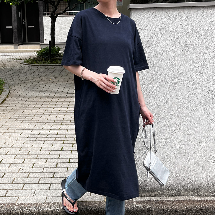 REAL STYLE ワンピース 夏 半袖 ロング 綿100％ レディース 涼しい 