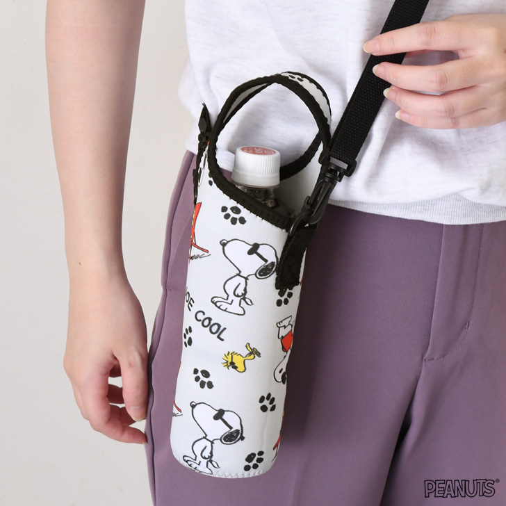 SNOOPY ペットボトルカバー 保冷 水筒カバー ホルダー 肩掛け
