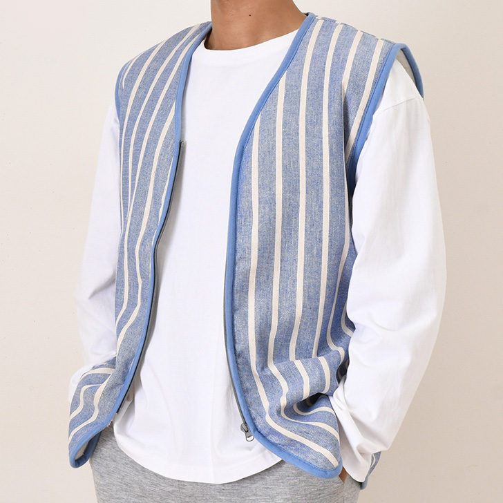 REAL STYLE はんてん 袖なし ベスト メンズ 秋冬 秋 冬 前開き 裏起毛