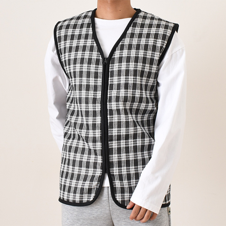 REAL STYLE はんてん 袖なし ベスト メンズ 秋冬 秋 冬 前開き 裏起毛