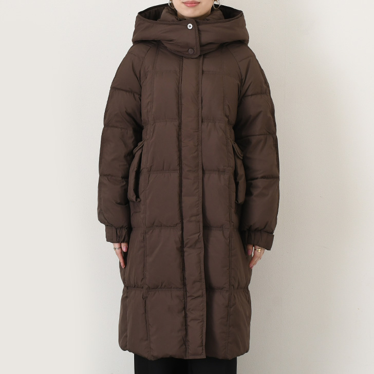 新品未使用品！ ベージュ ロング ダウン コート　訳あり！ フロリア Flolia ロングダウンコート ファー フード付き （ベージュ