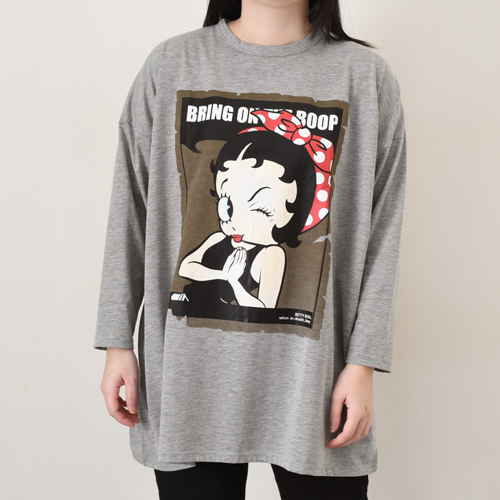 ロンT ベティちゃん　可愛い　お洒落 BETTY BOOP（ベティ ブープ） ベティちゃん Tシャツ レディース 長袖