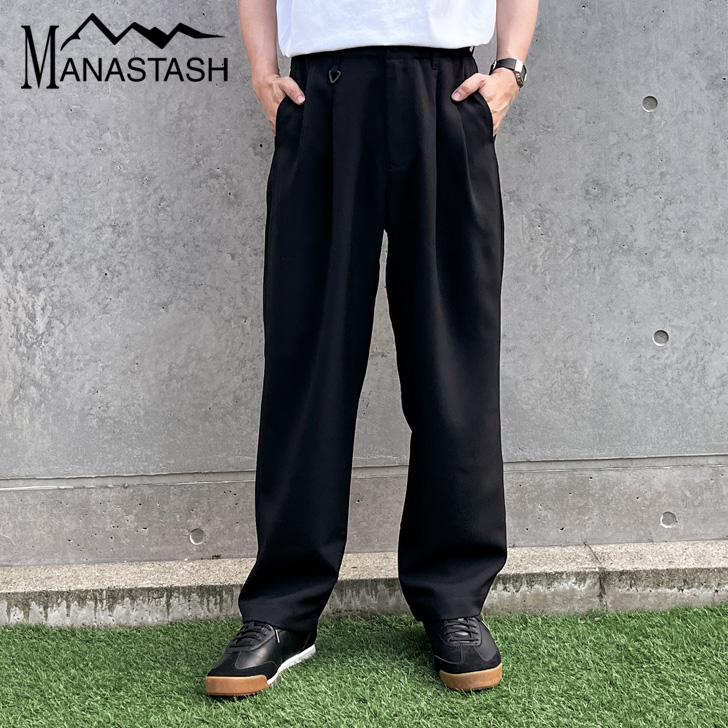 MANASTASH（マナスタッシュ） ワイドスラックス メンズ プレスパンツ