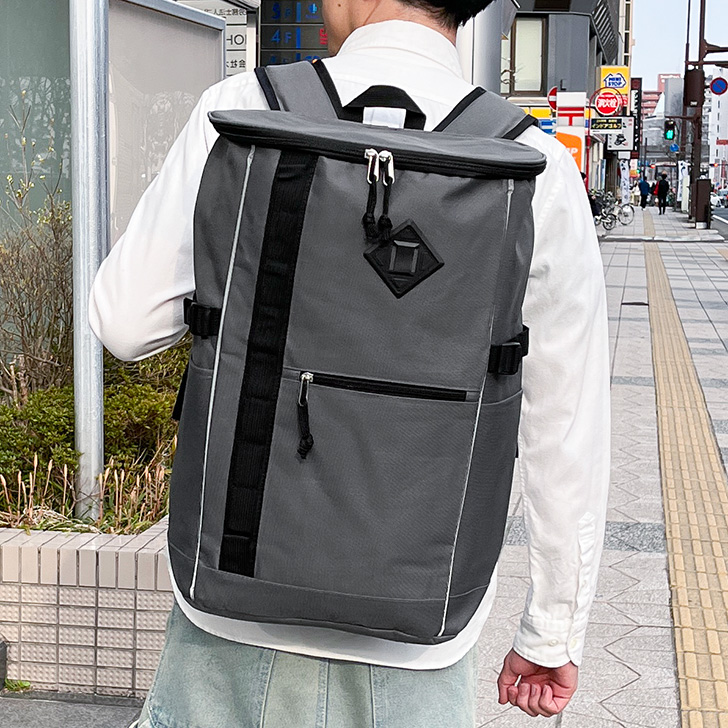 REAL STYLE スクエアリュック メンズ 大容量 通勤 通学 バックパック