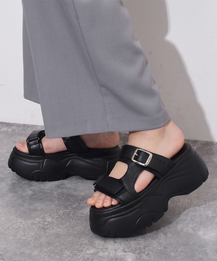 REAL STYLE サンダル レディース 厚底 歩きやすい 夏 きれいめ ヒール