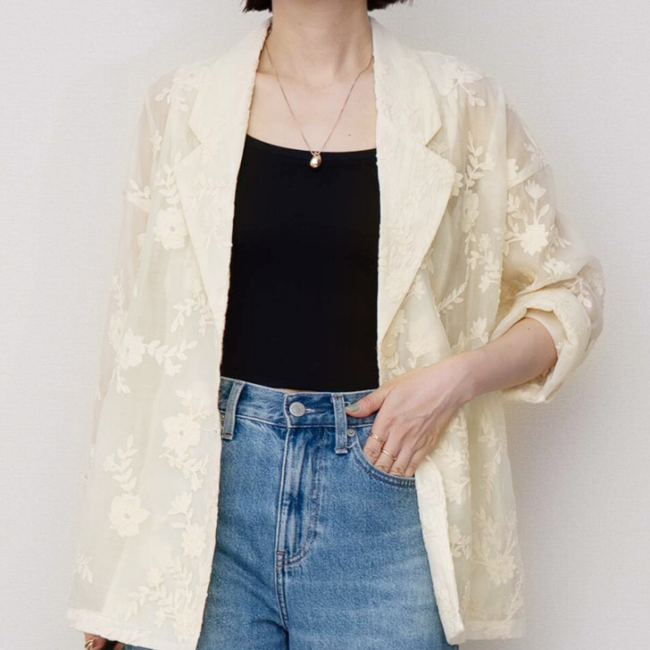 REAL STYLE シアージャケット レディース 夏 秋 長袖 シャツ