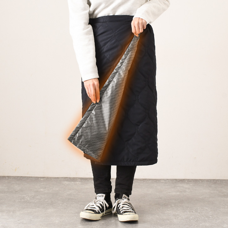 REAL STYLE 巻きスカート 防寒 ロング 裏アルミ 腰巻き 魔法瓶
