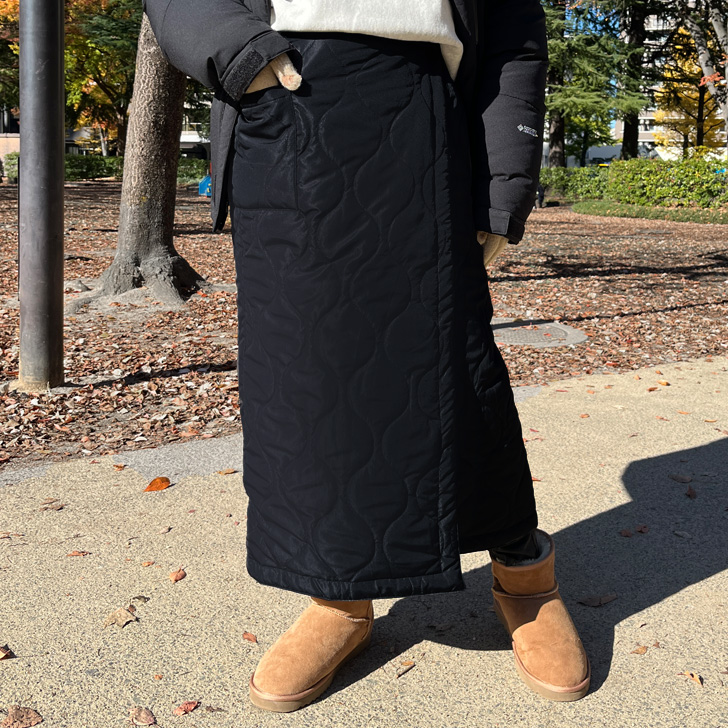 REAL STYLE 巻きスカート 防寒 ロング 裏アルミ 腰巻き 魔法瓶