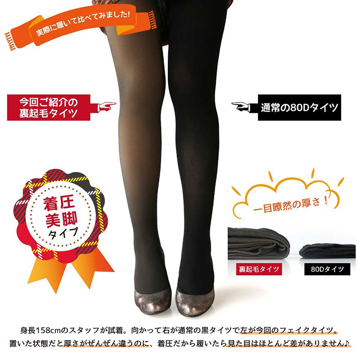 REAL STYLE（ファッション） フェイクタイツ 裏起毛 レディース