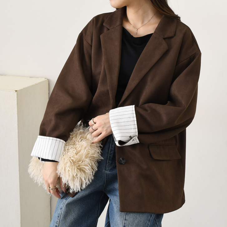 REAL STYLE ジャケット レディース 春 秋 冬 スエード フォーマル