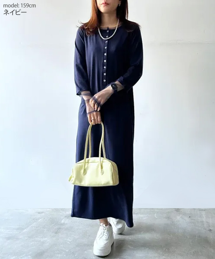 REAL STYLE ワンピース レディース 長袖 夏 マキシ ロング きれいめ
