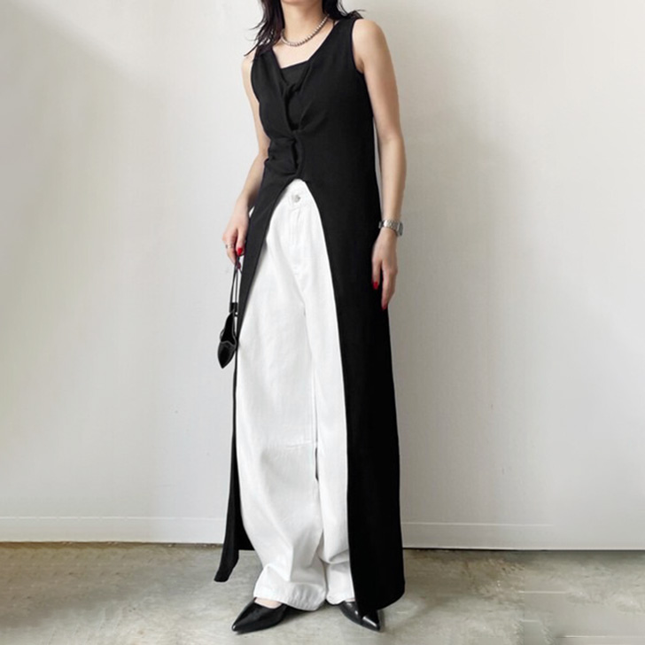 REAL STYLE ワンピース ジレ ベスト レディース 夏 ロング