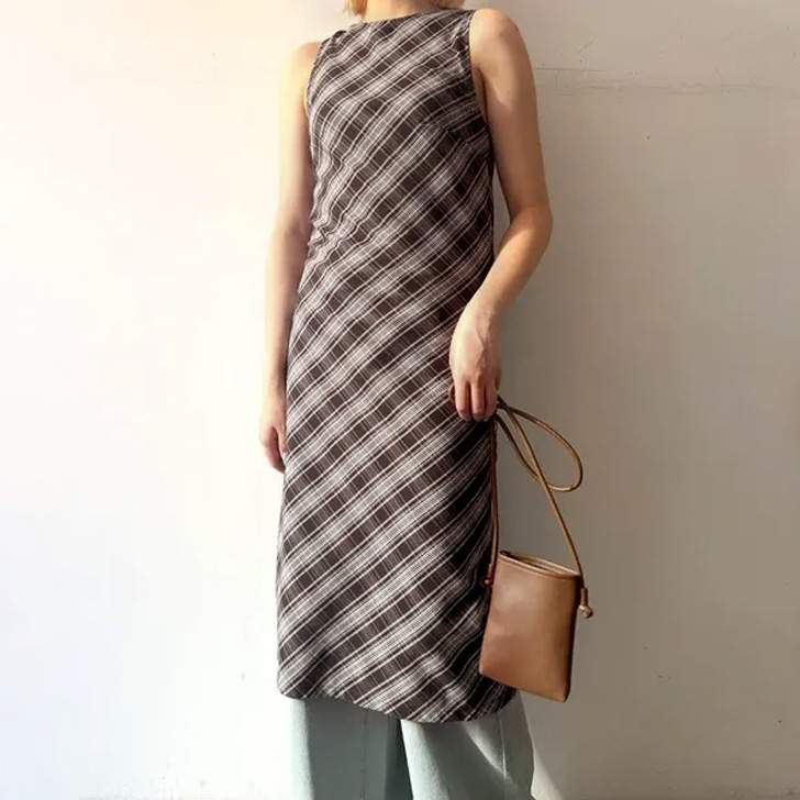 REAL STYLE ワンピース レディース ロング チェック柄 アメリカン